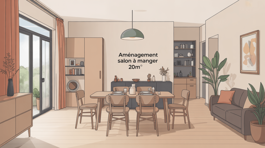 amenagement salon salle à manger 20m2 intérieur moderne chaleureux