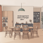 amenagement salon salle à manger 20m2 intérieur moderne chaleureux
