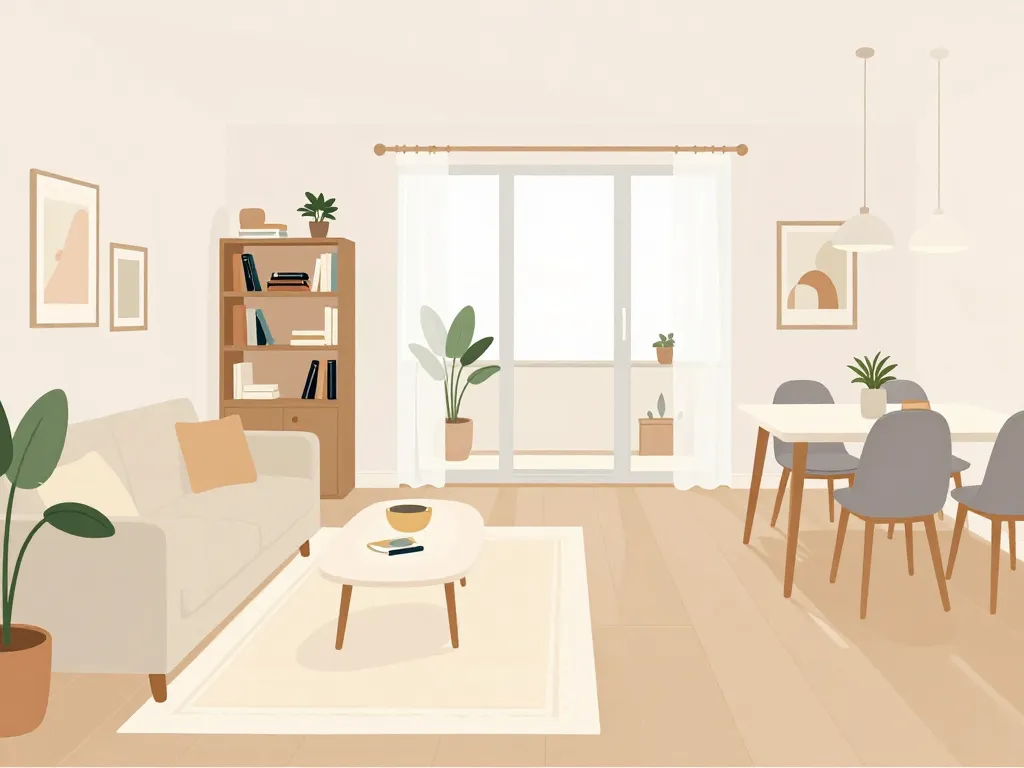 amenagement salon salle à manger 20m2 séparation sans cloison décor moderne