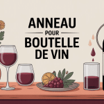 anneau bouteille de vin sur table avec accessoires raffinés