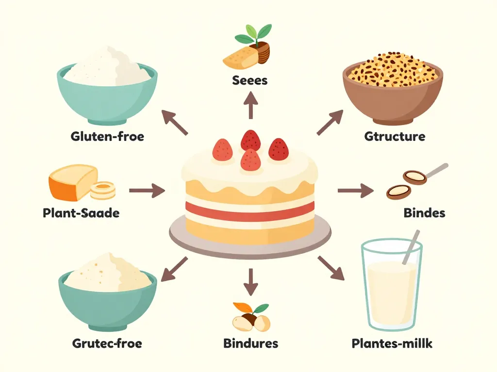 diagramme ingrédients clés gateau vegan sans gluten