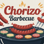 Illustration chorizo barbecue grillé avec légumes en plein air
