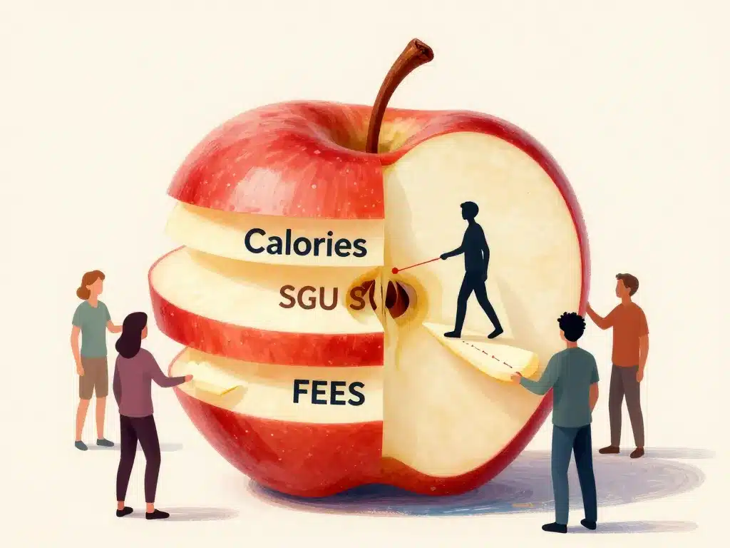 combien pese une pomme valeurs nutritives calories