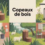 illustration copeaux de bois jardin chauffage litière animaux