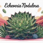 Echeveria nodulosa rosette zébrée rouge décor lumineux