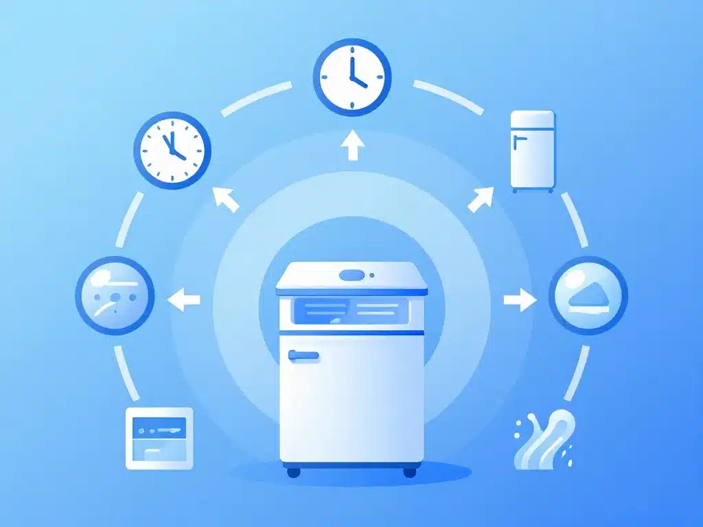 En combien de temps un congelateur atteint sa température diagramme concept