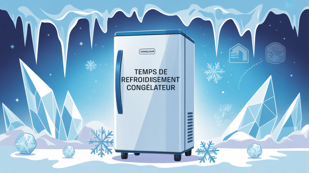 En combien de temps un congelateur atteint sa température, illustration graphique moderne