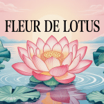illustration fleur de lotus centrée et lumineuse ambiance zen