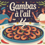 Gambas à l'ail recette espagnole, plat convivial de tapas