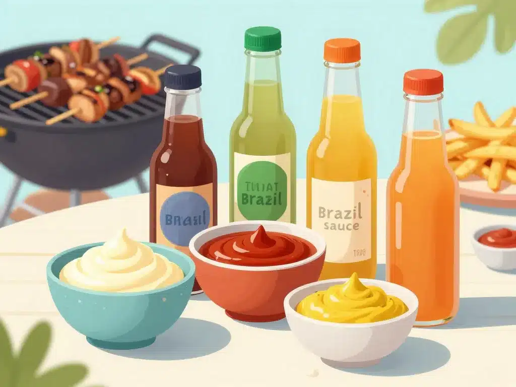 Editorial ingrédients sauce brazil recette et grillades