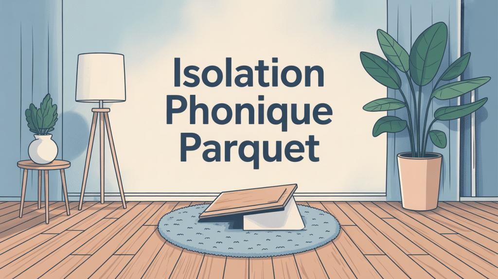 Illustration isolation phonique parquet sous-couche moderne