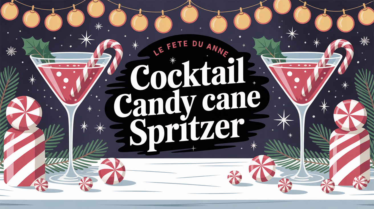 Le cocktail au bonbon candy cane spritzer en ambiance Noël