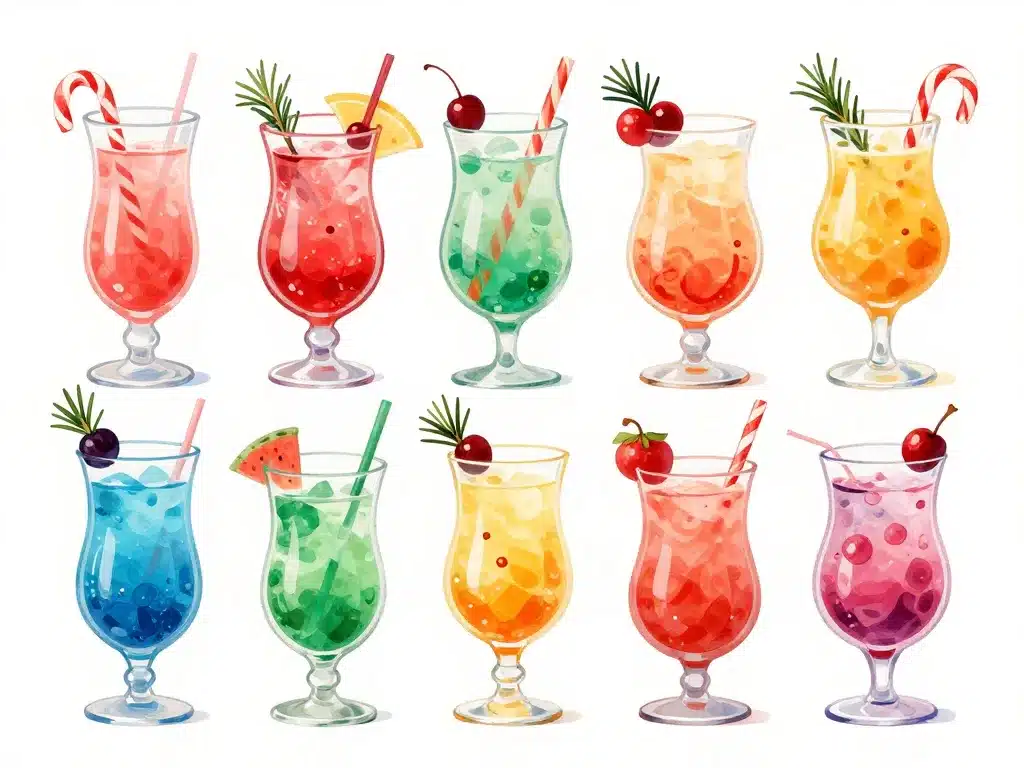 Variantes et présentation du cocktail au bonbon candy cane spritzer