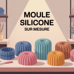 Moule silicone sur mesure exposés sur une table dans un atelier créatif