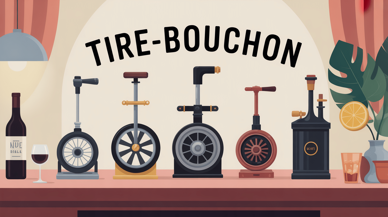 nom tire bouchon tous types sur table élégante vin