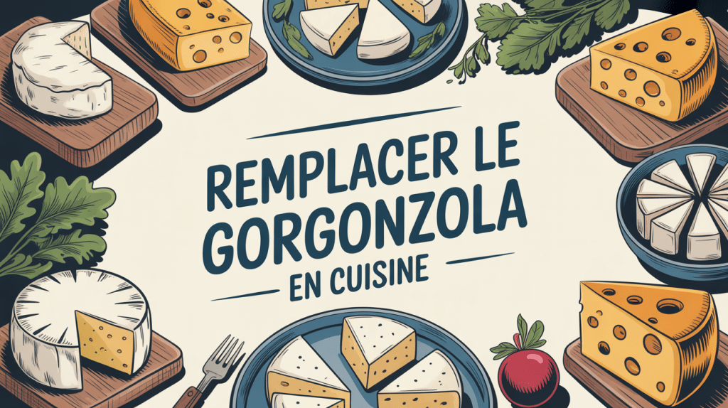 Illustration moderne par quoi remplacer le gorgonzola sur table de cuisine