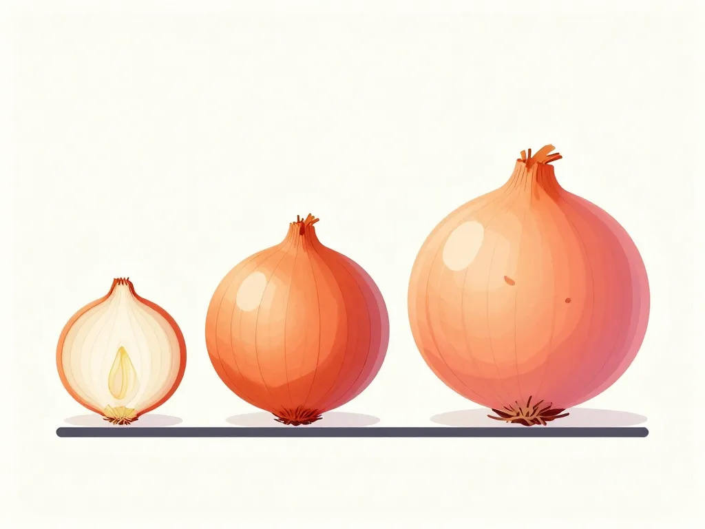 poid 1 oignon comparaison tailles