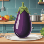 poids aubergine grande en cuisine avec légumes