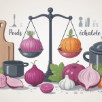 poids échalote illustration variétés sur balance