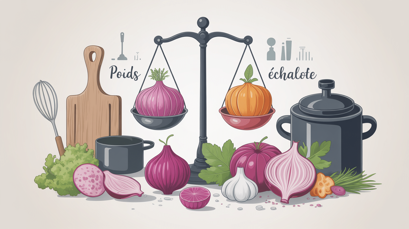 poids échalote illustration variétés sur balance