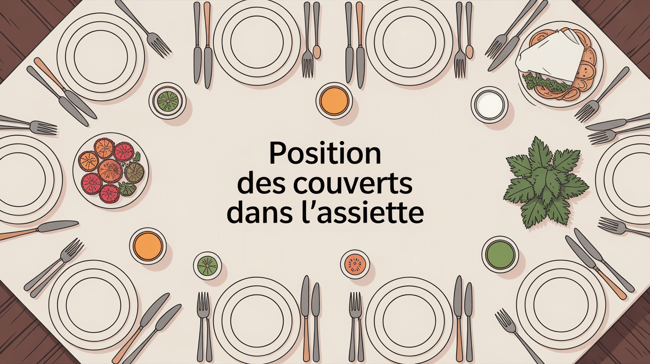 position des couverts dans l’assiette illustration guide savoir-vivre