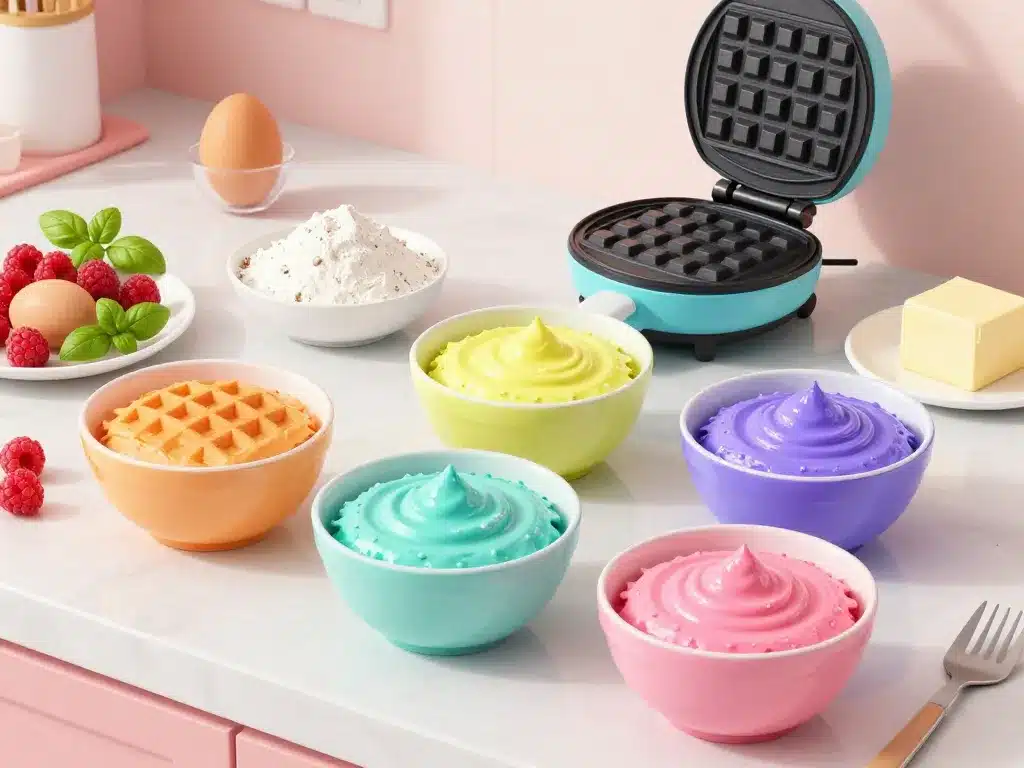 Ingrédients recette gaufre arc en ciel framboise basilic