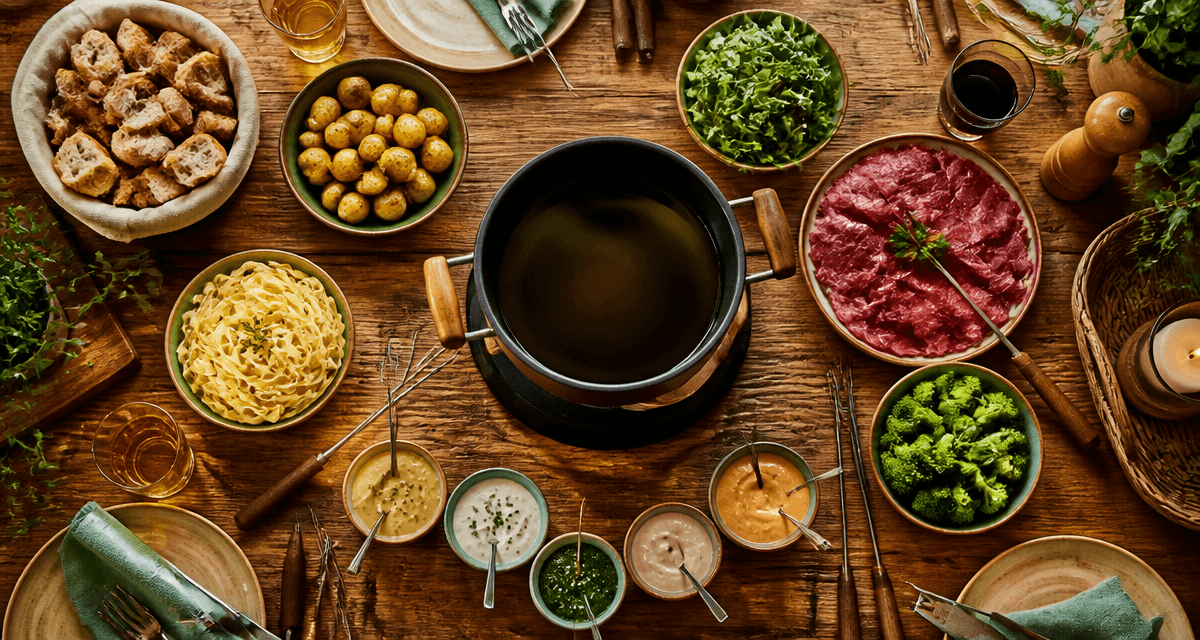 accompagnement fondue bourguignonne table conviviale