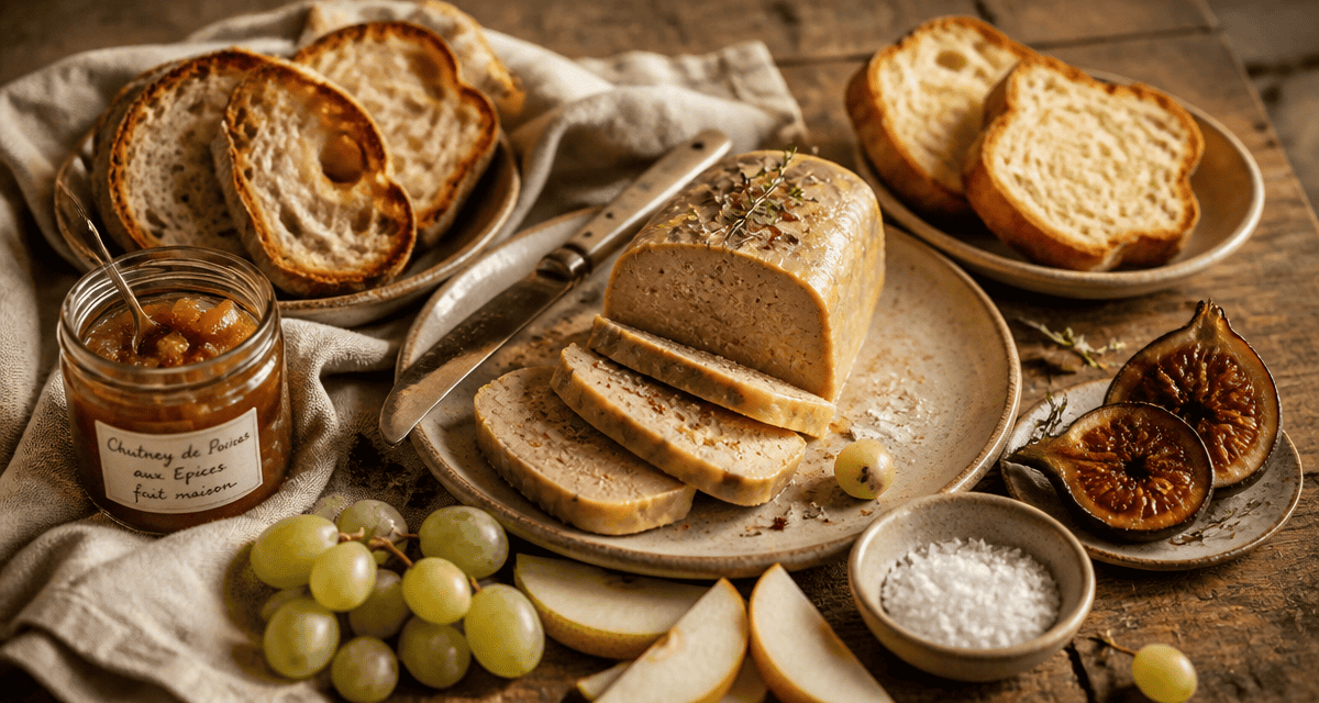 avec quoi servir le foie gras sur une table rustique