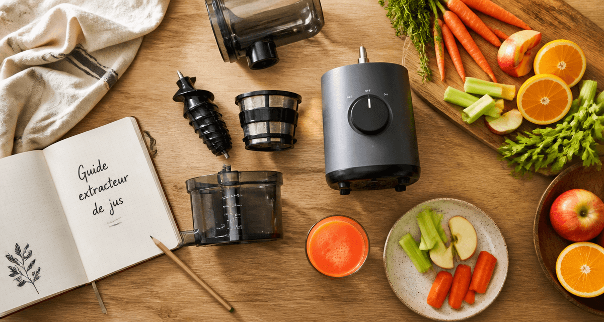 avis sur extracteur de jus avec fruits légumes et appareil