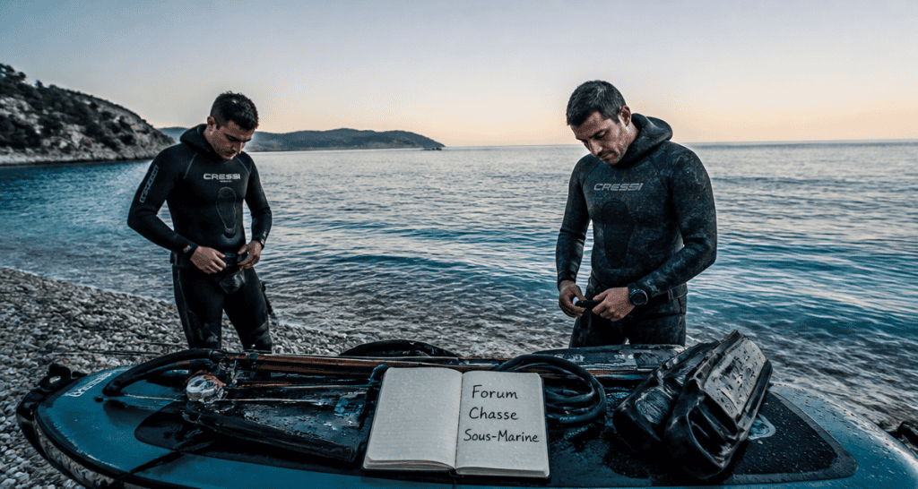Chasse sous marine forum deux chasseurs sur plage