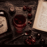 cherry brandy liqueur bouteille verre cerises