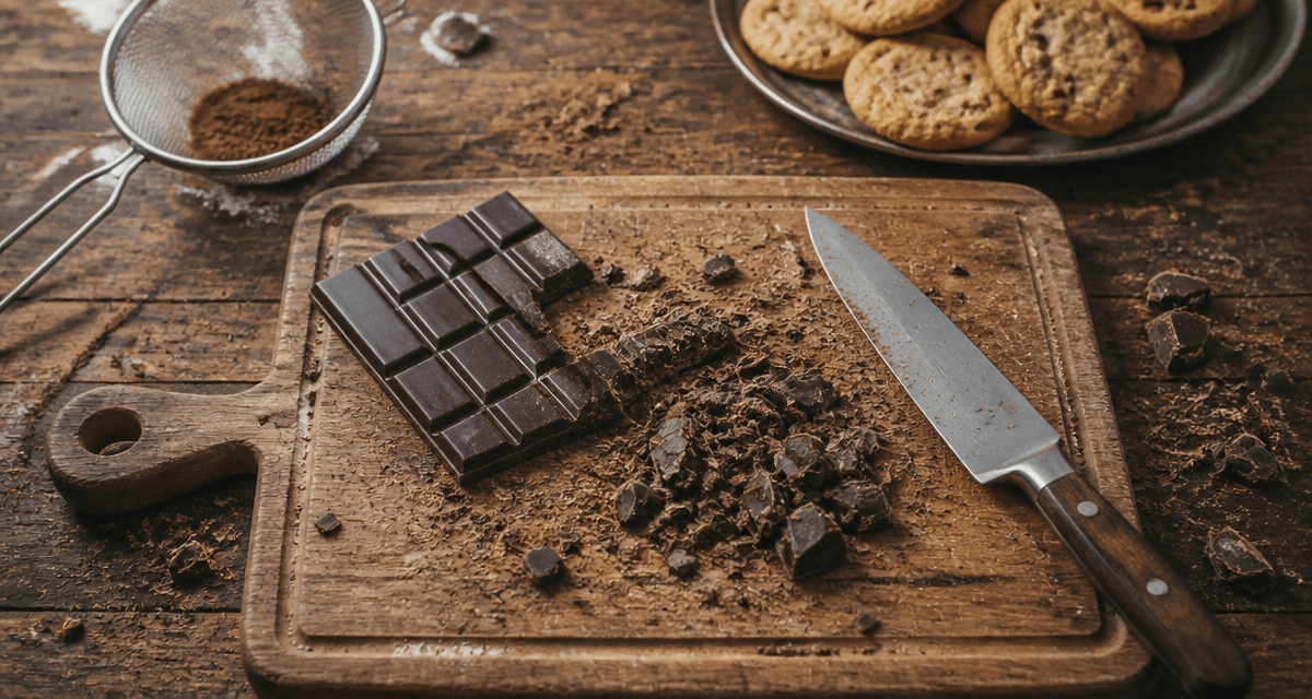 comment casser une tablette de chocolat en pepites sur planche