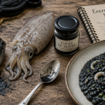 encre de seiche danger sur table cuisine