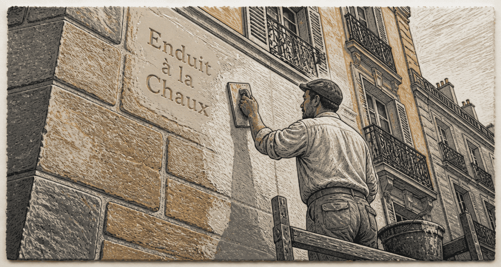 Enduits à la chaux Paris sur façade en pierre