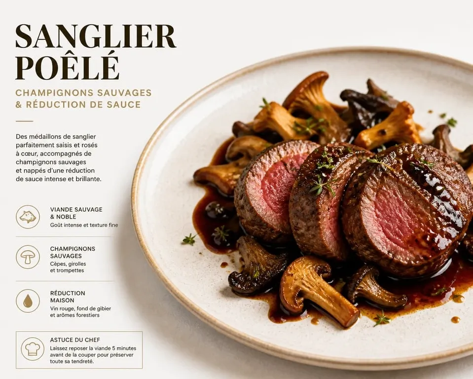 Médaillons de sanglier poêlés, recette de sanglier à la poêle