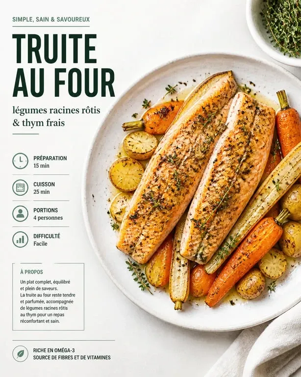 Filets de truite aux légumes rôtis, une idée d'accompagnement sain et savoureux pour sublimer votre poisson.