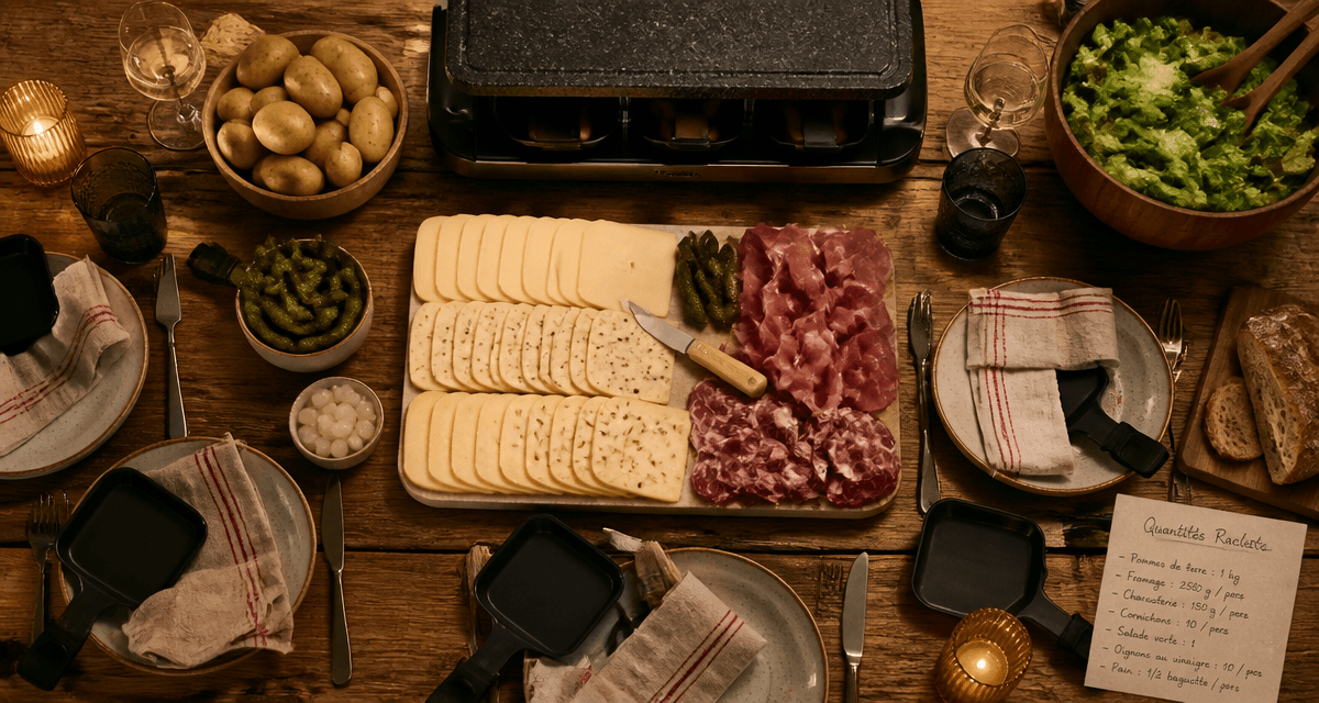 fromage a raclette par personne sur table dressée