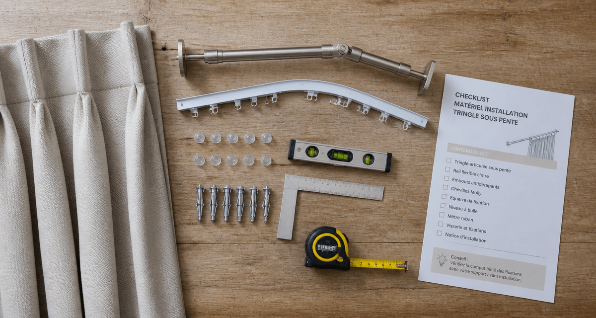 kit tringle rideau sous pente sur table