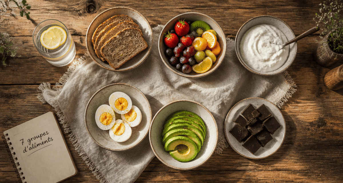 les 7 groupes d aliments tableau bols aliments variés