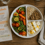 Liste des legumes et feculents sur une assiette équilibrée