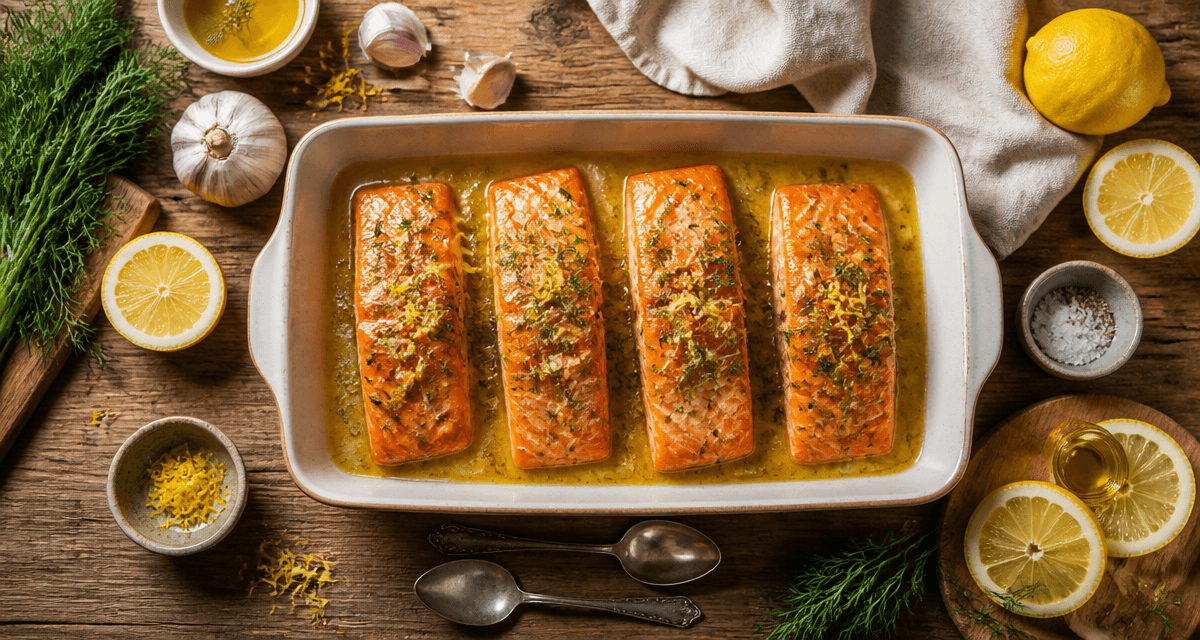marinade pour le saumon citron miel aneth plat