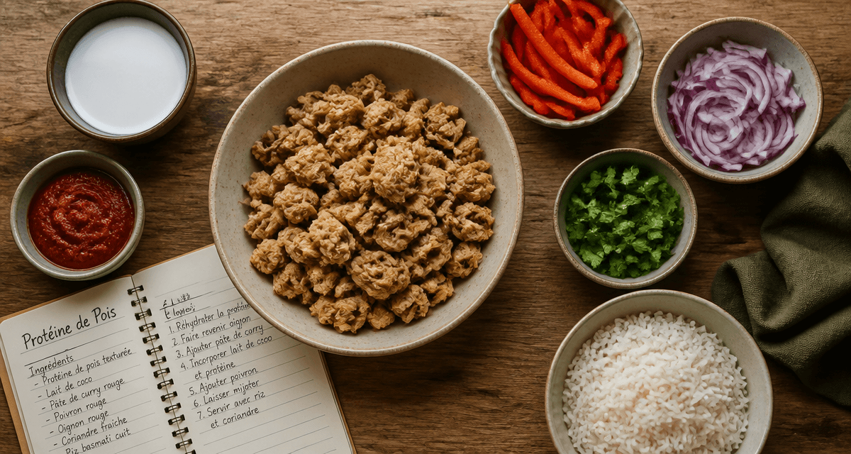 proteine de pois texture bol et ingredients