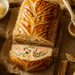 recette avec de la pate feuilletee saumon poireaux doré