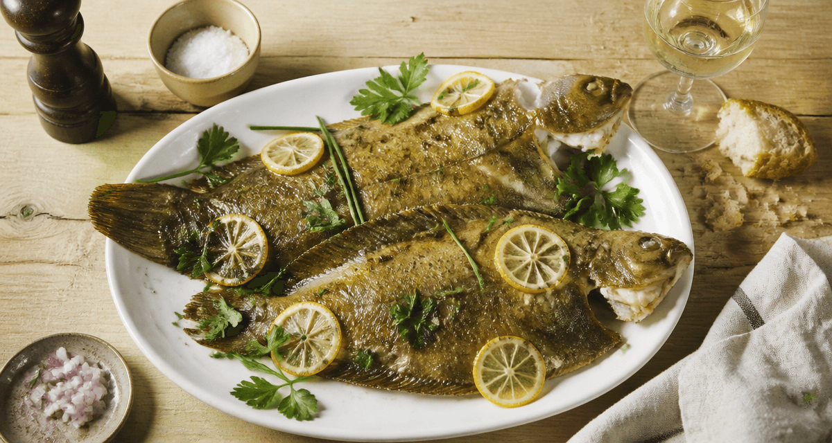 sole au four entière avec citron et persil