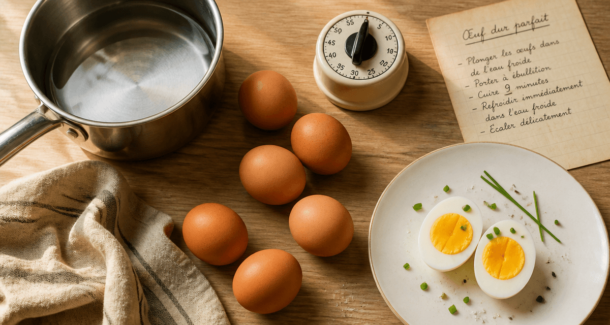 Temps cuisson oeuf dur eau froide casserole minuteur oeufs durs