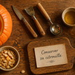 conserver citrouille halloween plan de travail outils