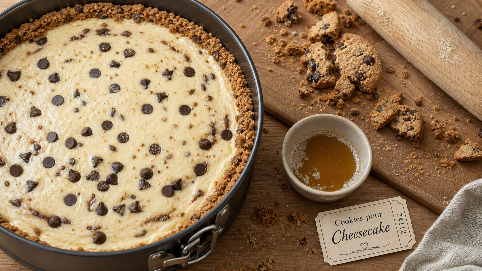 Cookies for cheesecake : croûte biscuits compactés et beurre noisette