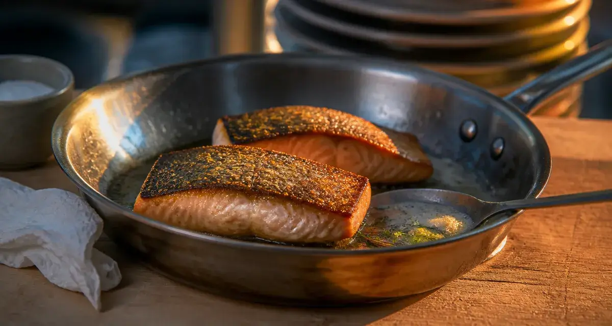 Cuisson saumon poele : peau croustillante et chair fondante