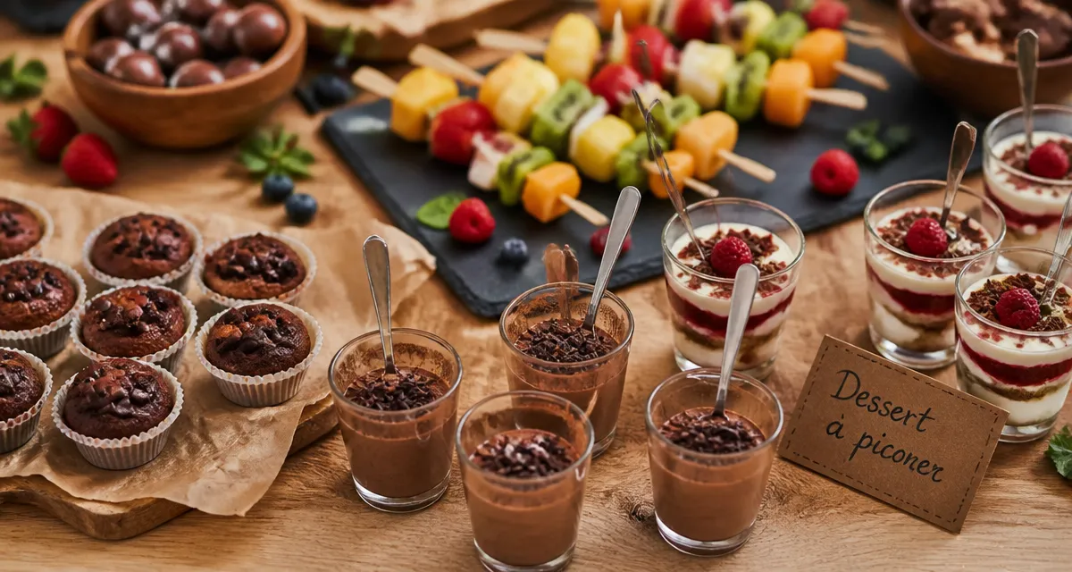 Dessert apéro dinatoire : mini-muffins et verrines sucrées