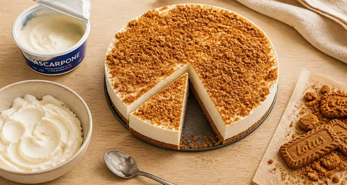 Dessert mascarpone : cheesecake sans cuisson au mascarpone et spéculoos